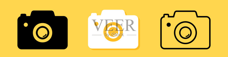 相机图标集:摄影、拍照,适用于网站、Logo、App和UI设计的矢量线条图标,用于商业和广告图标素材