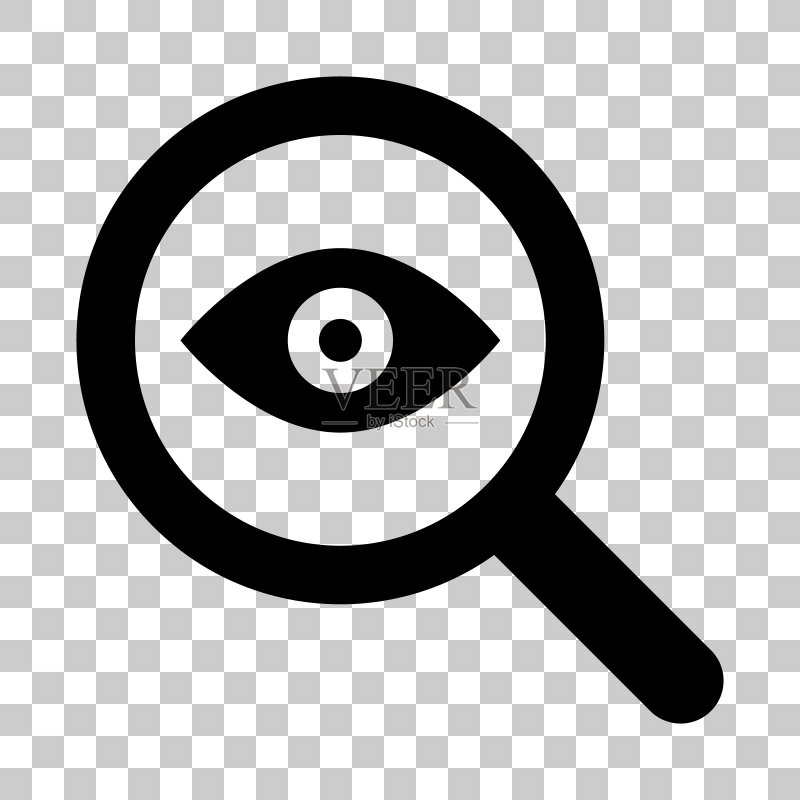 放大镜和眼睛图标。关于发现和搜索的矢量图图标素材