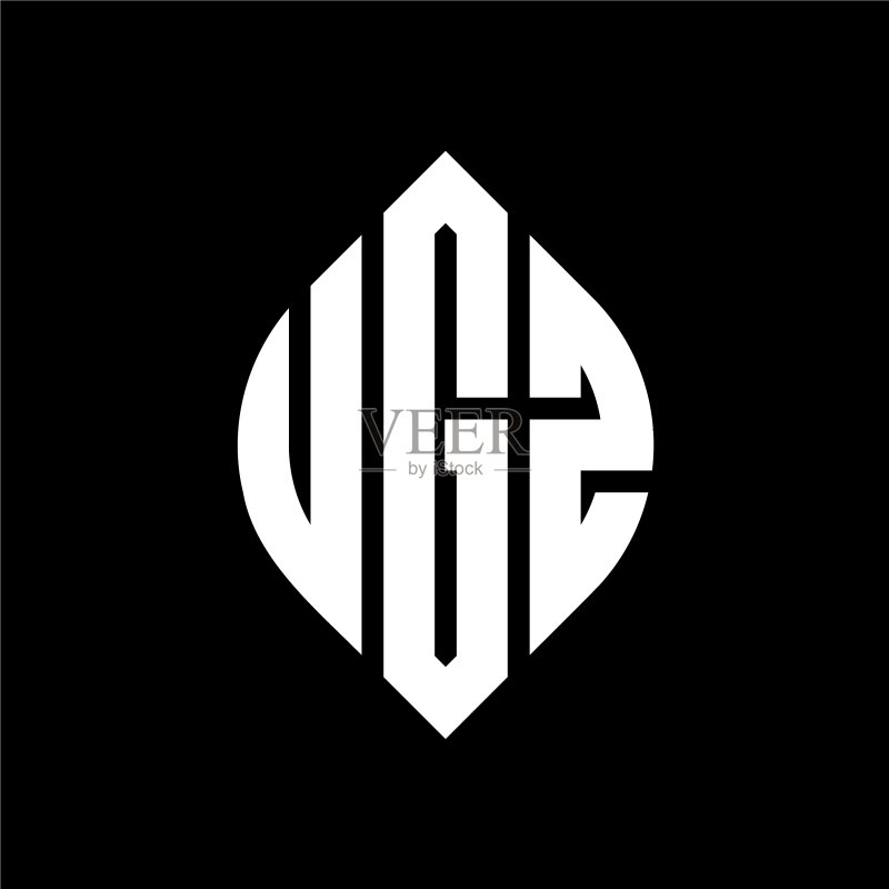 带有圆圈的UGZ圆形字母Logo设计图标素材