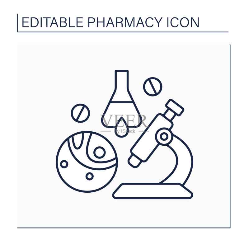 生物制药行业线条图标图标素材