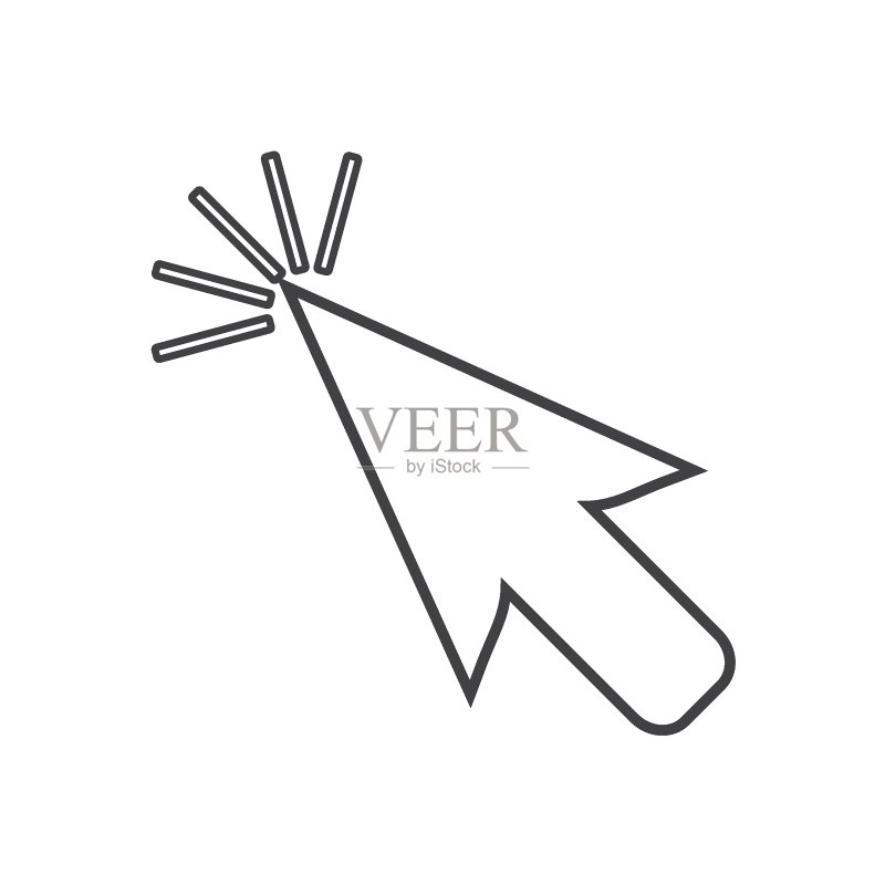 白色背景上的光标细线图标图标素材