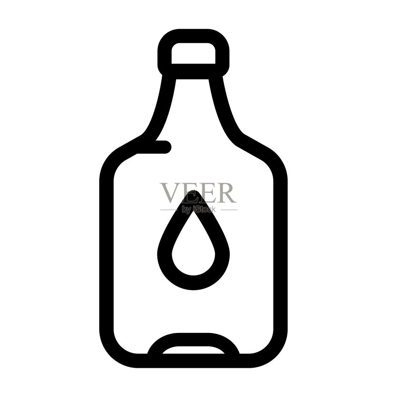 塑料水瓶配送轮廓图标图标素材
