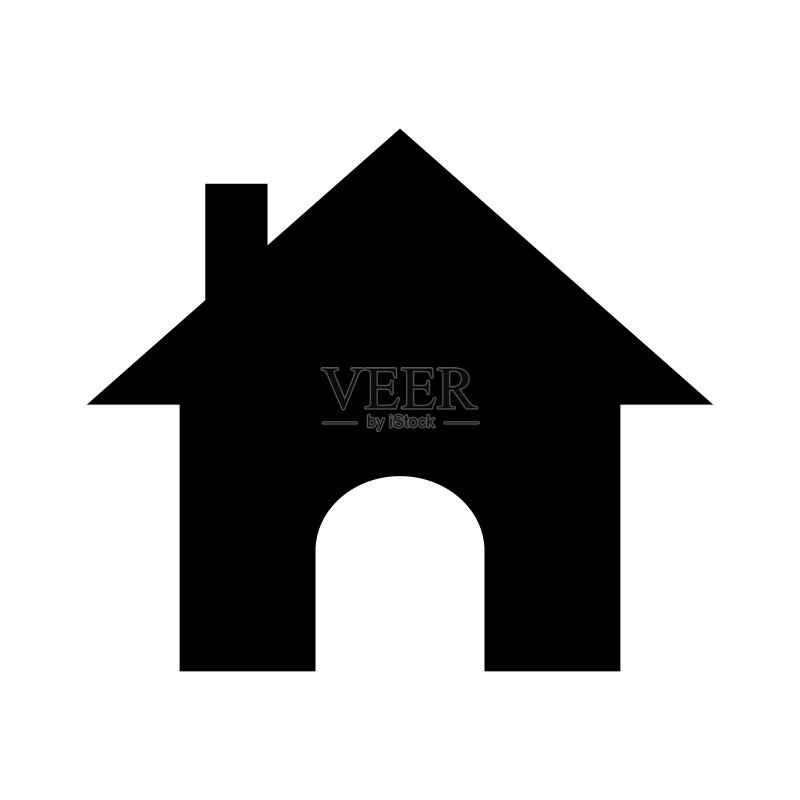 房屋图标。房屋扁平设计矢量素材。图标素材
