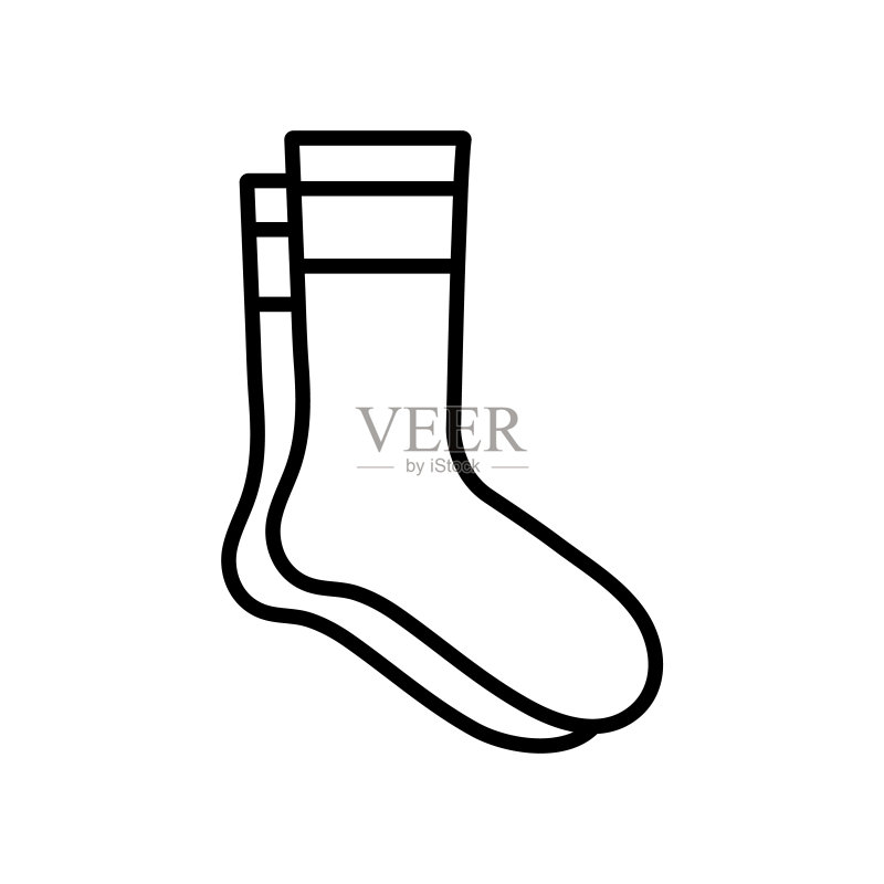 袜子线条图标,矢量logo,白色背景图标素材