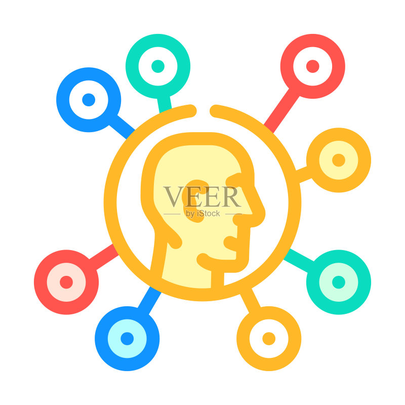 通信网络彩色图标矢量插图图标素材