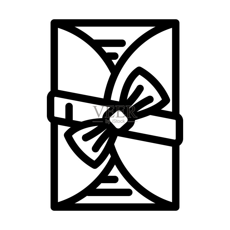 婚礼请柬线稿图标矢量图图标素材