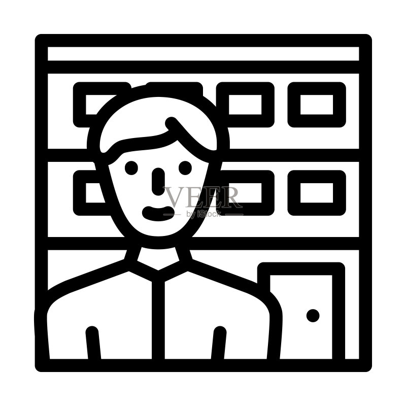 房产销售员线条图标矢量素材图标素材