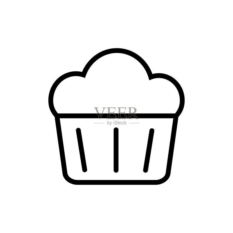 玛芬蛋糕线性图标,矢量logo图标素材