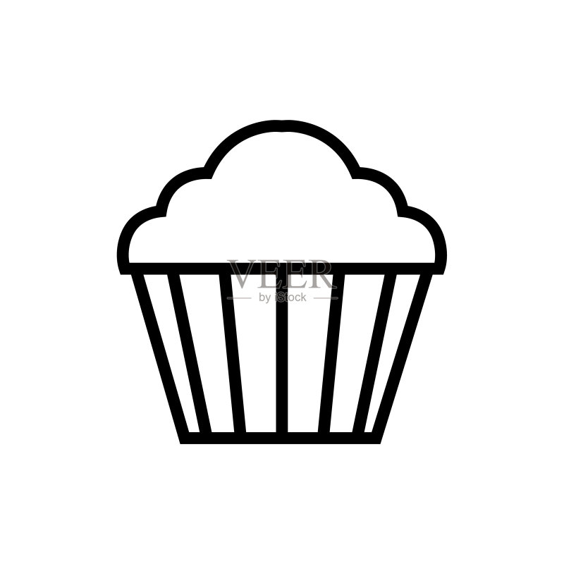 玛芬蛋糕线性图标,矢量logo图标素材