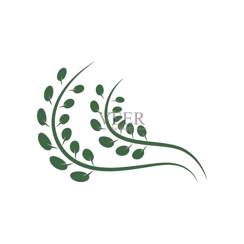 辣木叶图标矢量图图标素材