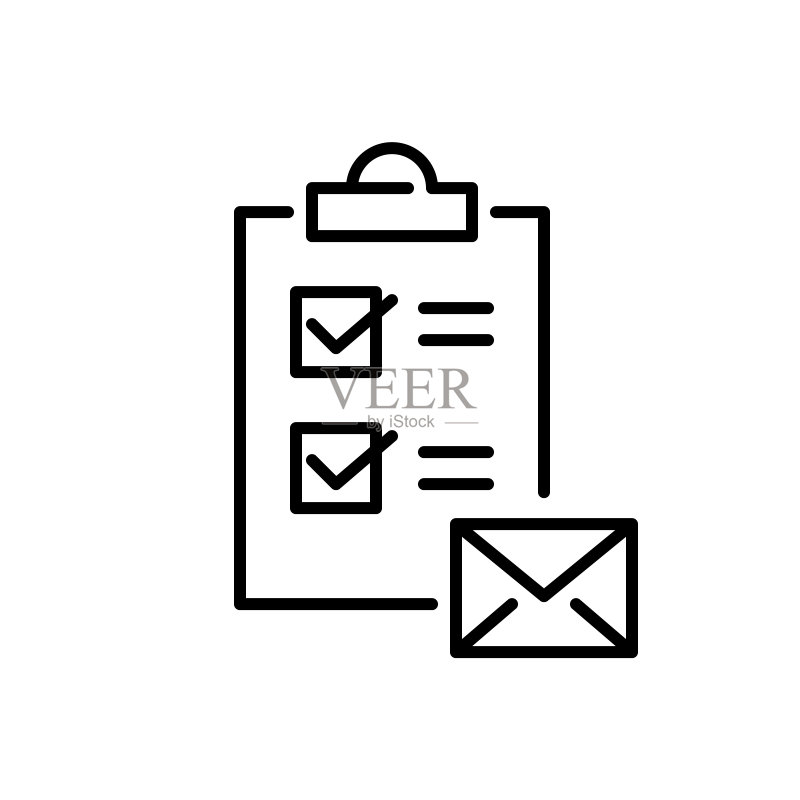 剪贴板邮件列表像素完美可编辑描边图标图标素材