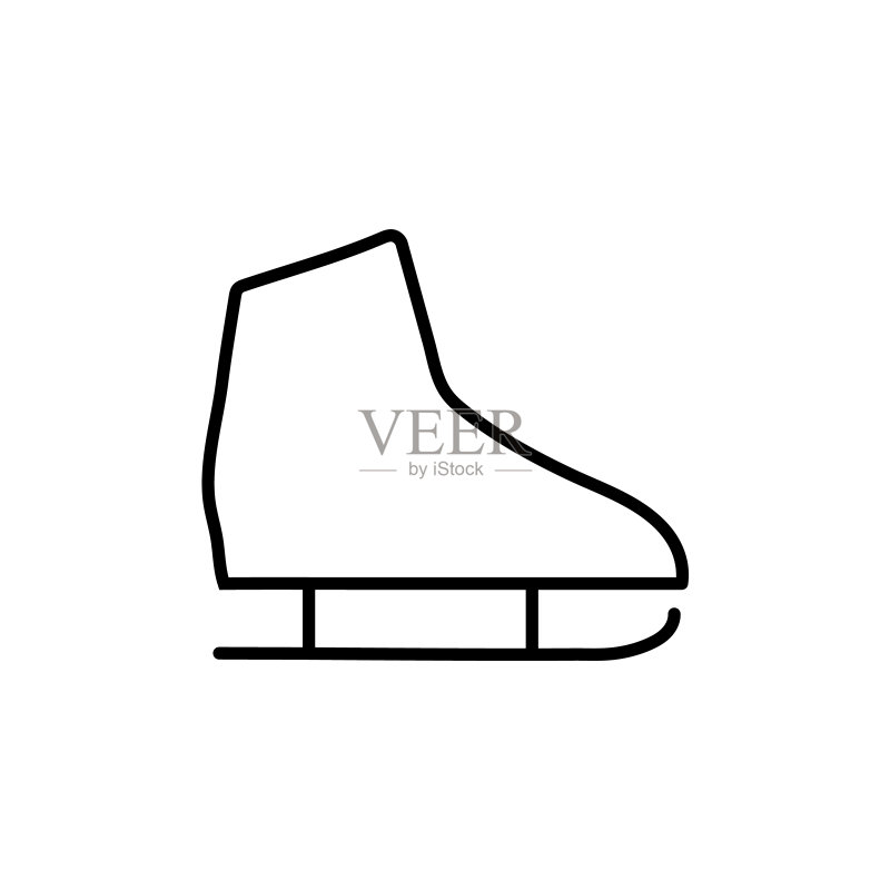 溜冰鞋线条图标,矢量Logo图标素材