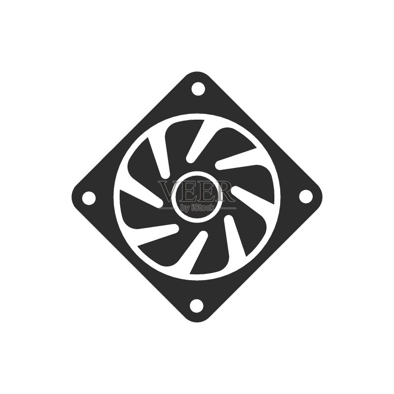 电脑散热器风扇图标矢量图设计模板图标素材
