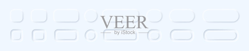 拟物风格按钮网站、移动菜单、导航和应用程序滑块商务和广告矢量线图标图标素材