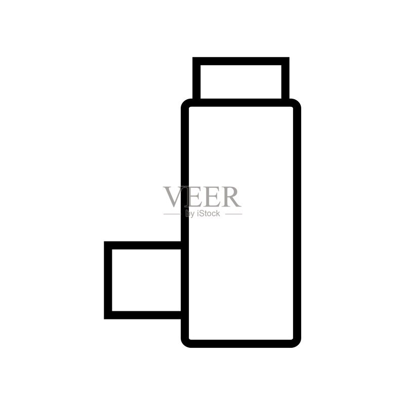 吸入器线性图标,矢量logo,白色背景图标素材