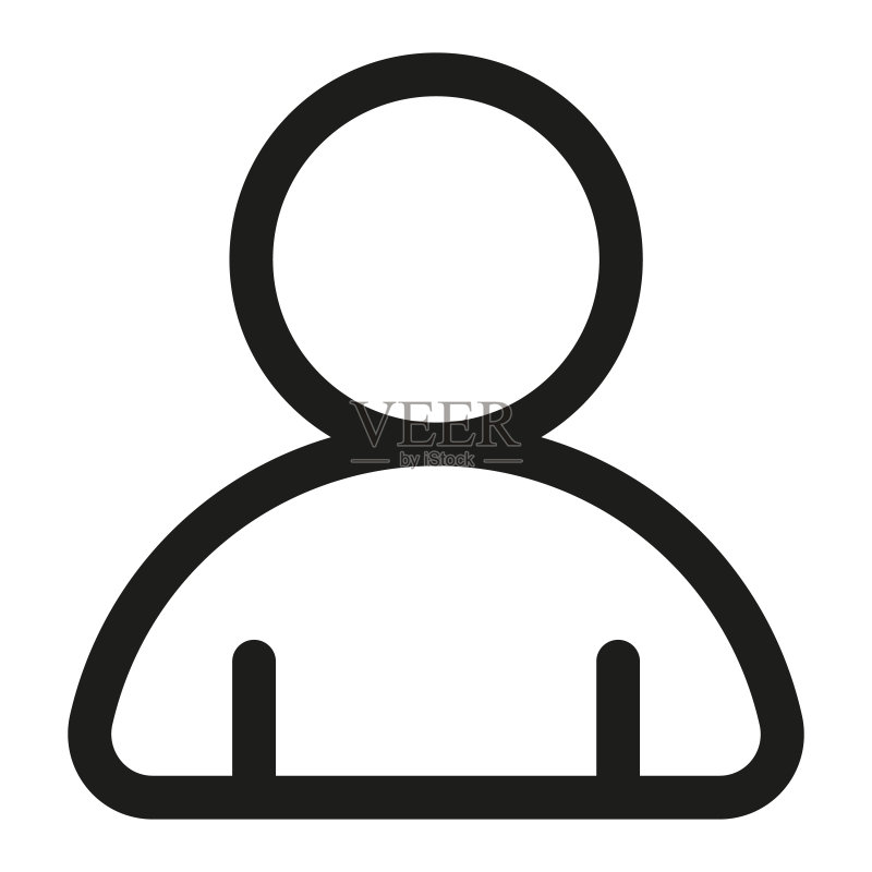 用户头像图标矢量插图,线条风格图标素材