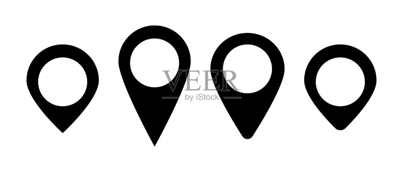 地图图钉图标集,位置信息,矢量图图标素材