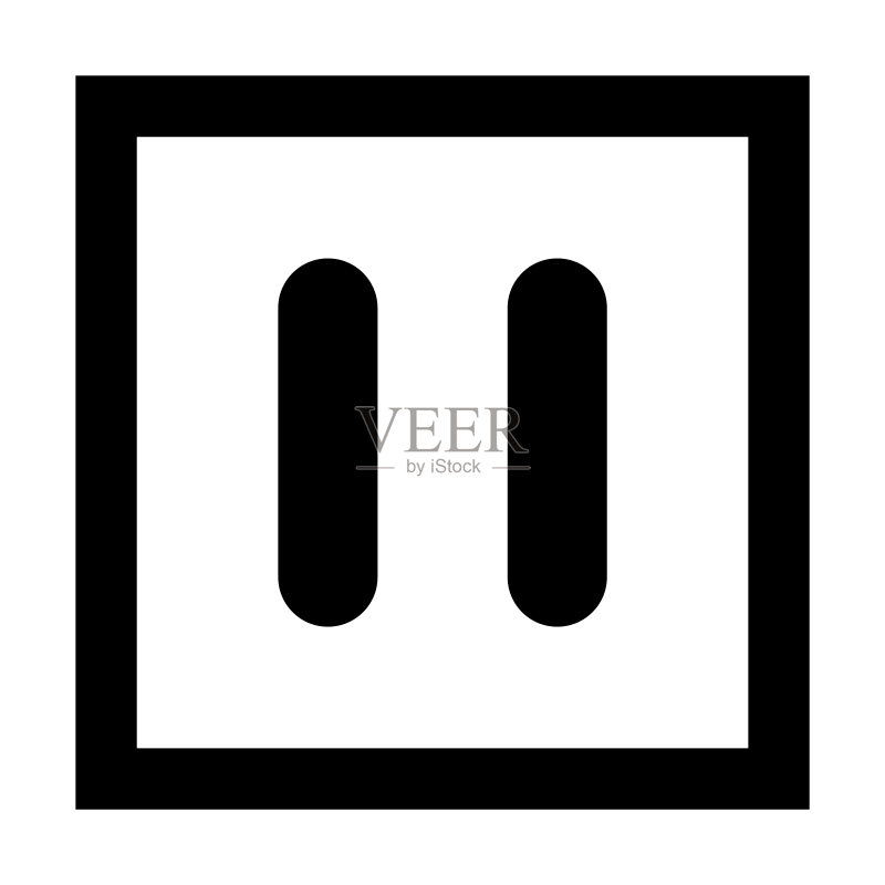 停止和暂停图标,界面媒体按钮,网络播放器视频符号,网络电影音频矢量图图标素材