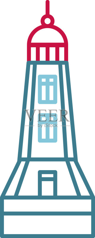 灯塔线性图标图标素材