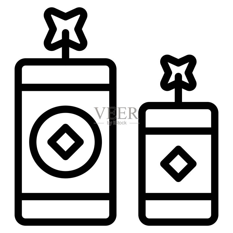 烟花图标,中国新年矢量插画图标素材