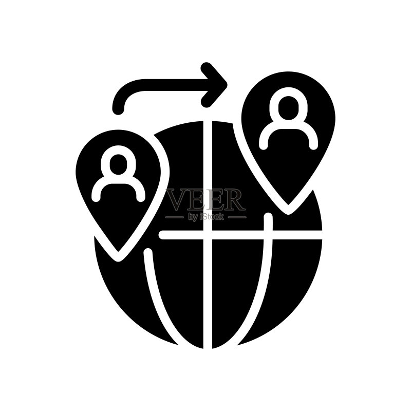 人口走私黑色字形图标图标素材