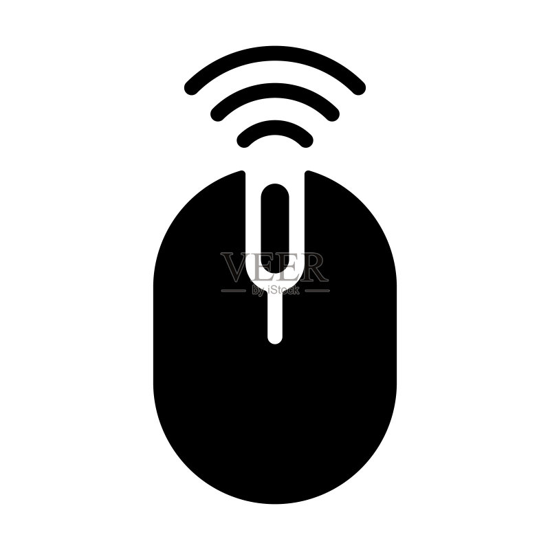 无线电脑鼠标图标矢量图,用于平面设计、Logo、网站、社交媒体、移动App、UI插画图标素材