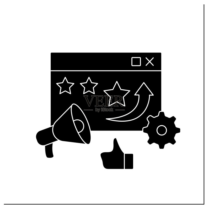 在线声誉管理glyph图标图标素材