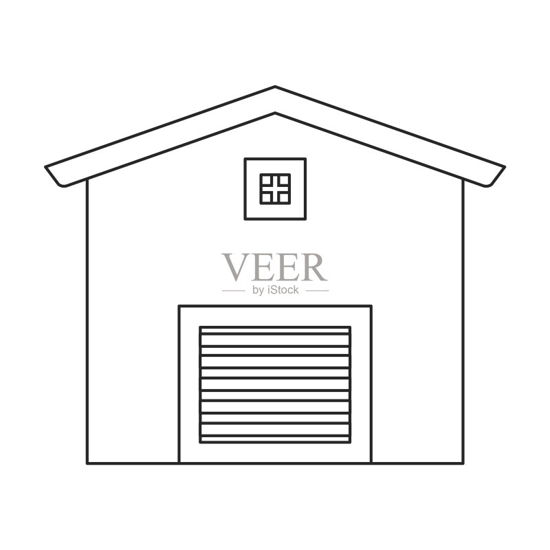 谷仓轮廓图标,隔离图标素材