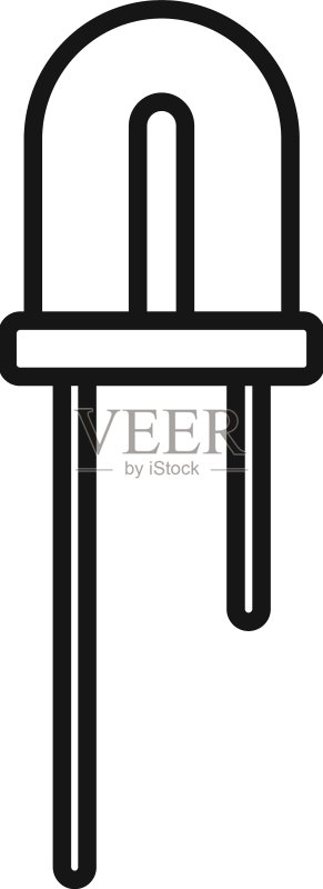 二极管指示器LED灯轮廓图标图标素材