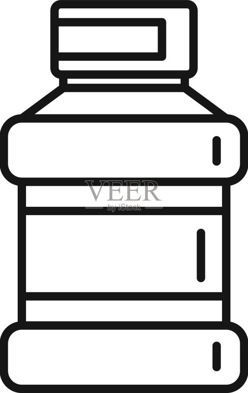 清新漱口水图标轮廓图标素材