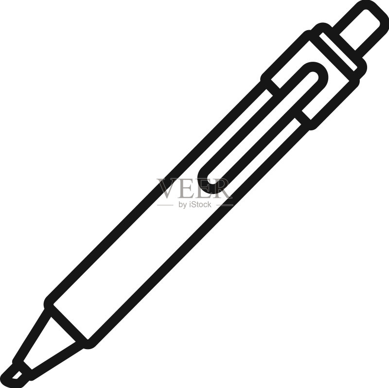 墨水记号笔图标,描边签字笔图标素材