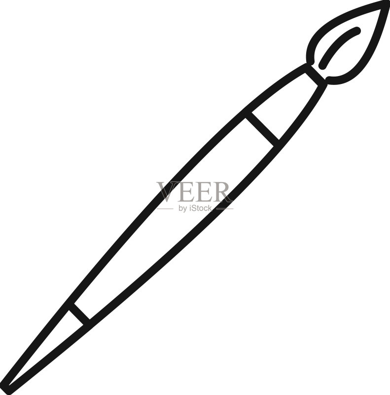 经典笔尖轮廓艺术家工具包图标素材
