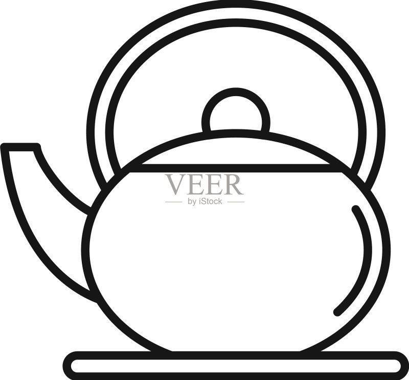 旧茶壶图标轮廓水杯图标素材