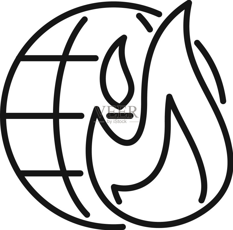 全球气候变暖图标图标素材
