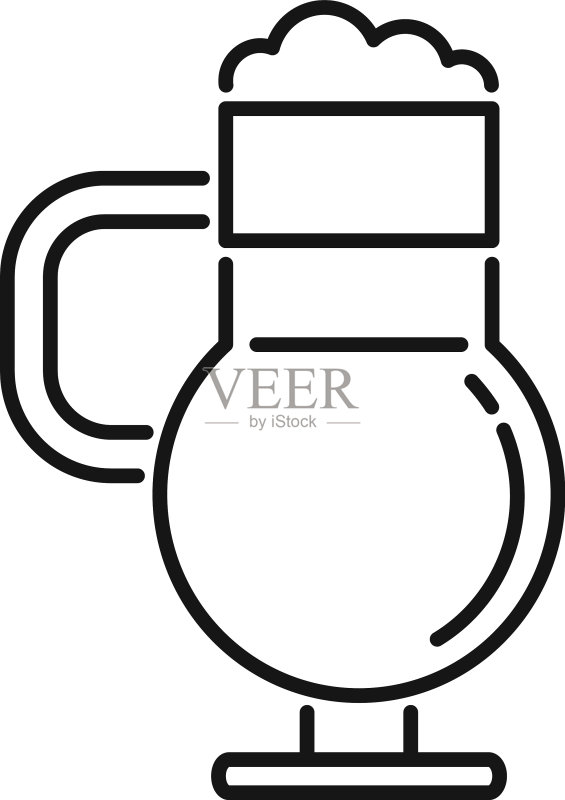 摩卡咖啡图标轮廓餐厅杯子图标素材
