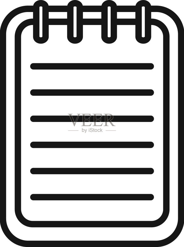 学校笔记本图标轮廓笔写字图标素材