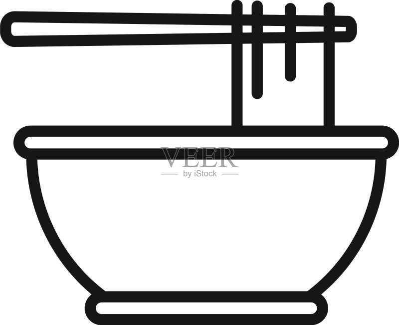 午餐意大利面图标轮廓健康食品图标素材