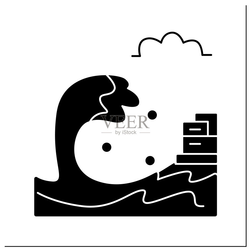 海啸标志符号图标素材