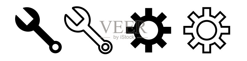 扳手和齿轮图标:设置和系统矢量素材图标素材