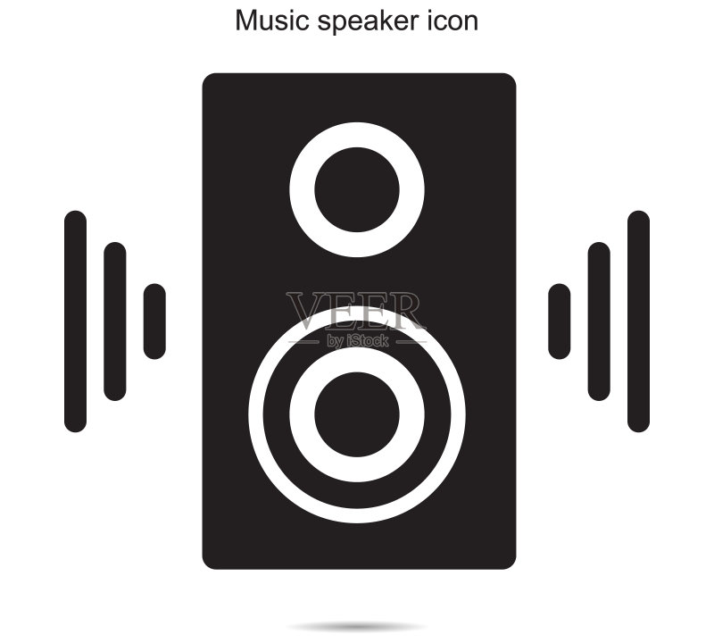 背景上的音乐扬声器图标矢量图图标素材