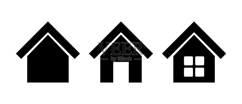 房屋门窗剪影图标矢量素材图标素材