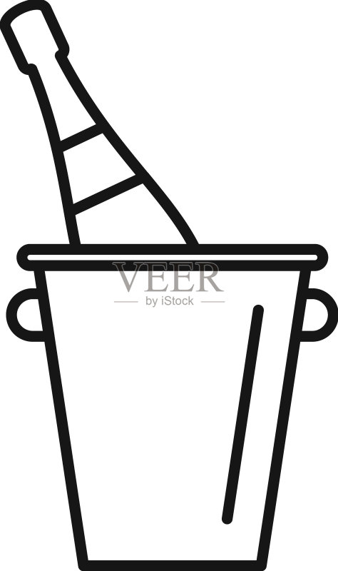 冰镇香槟酒瓶图标图标素材