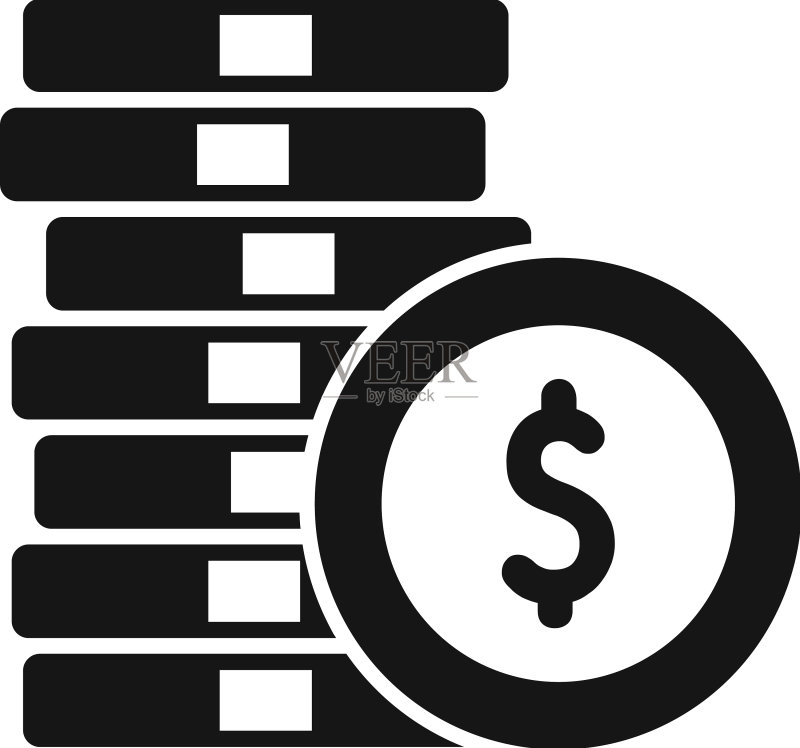 硬币堆叠图标简约金融支付图标素材