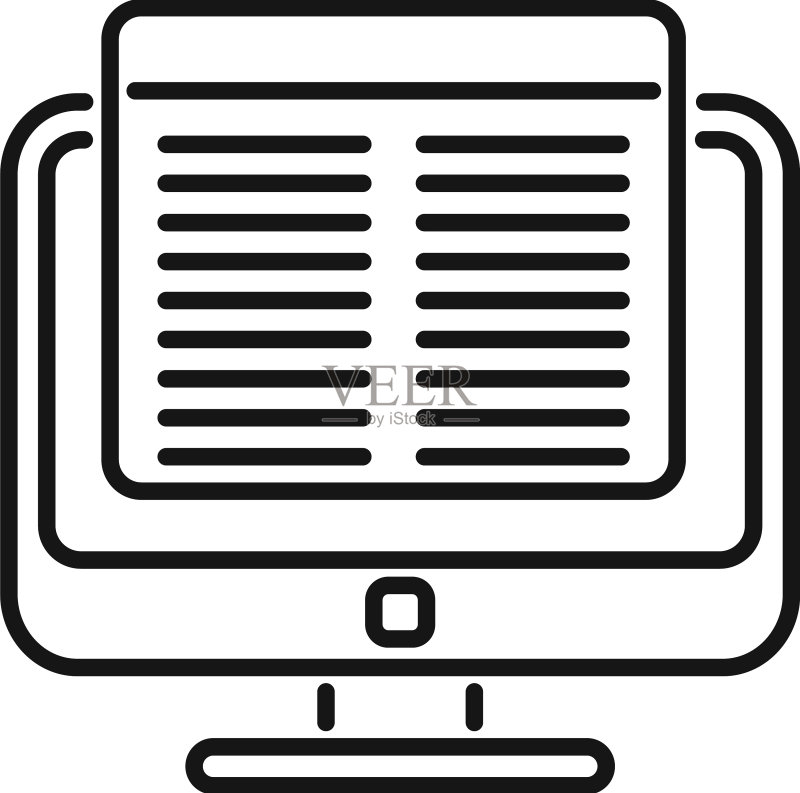 市场金融报告显示器图标轮廓图标素材