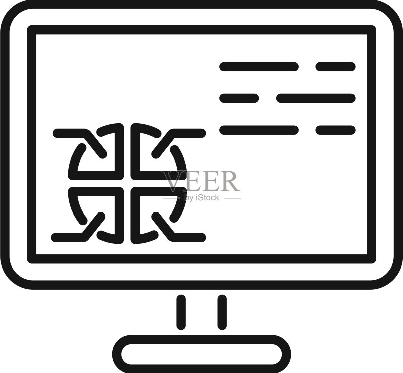 电脑报告图标轮廓商务图标素材