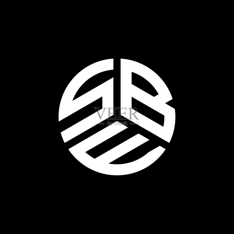 黑色背景上的SBE字母标志设计图标素材