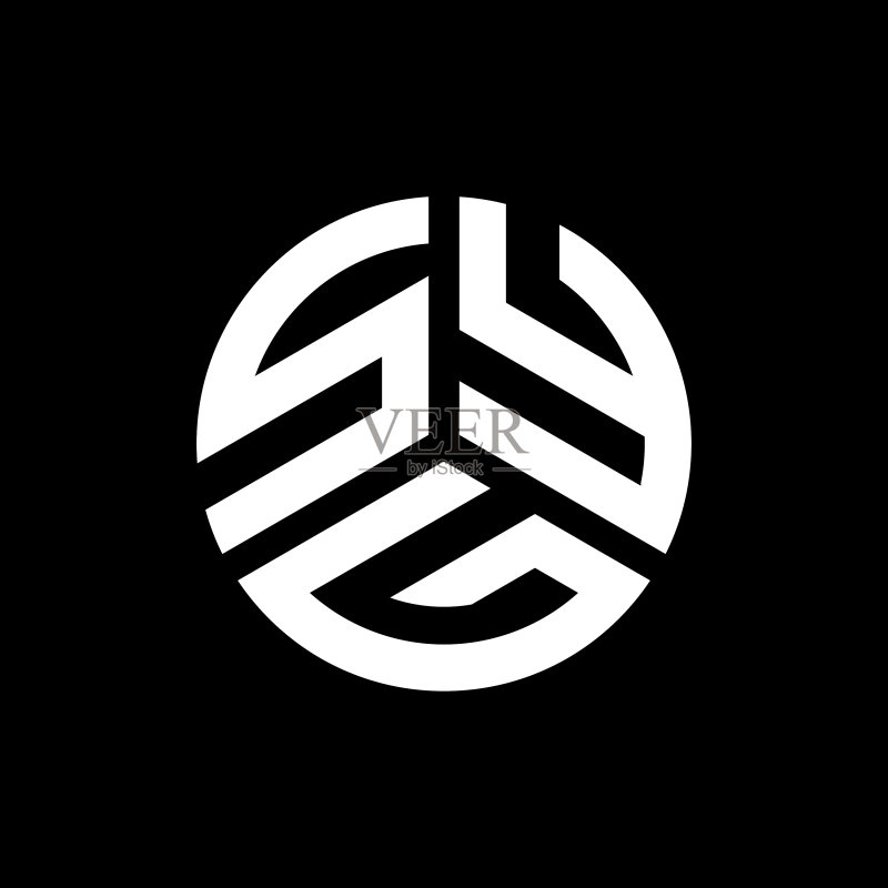 黑色背景上的SYG字母标志设计图标素材