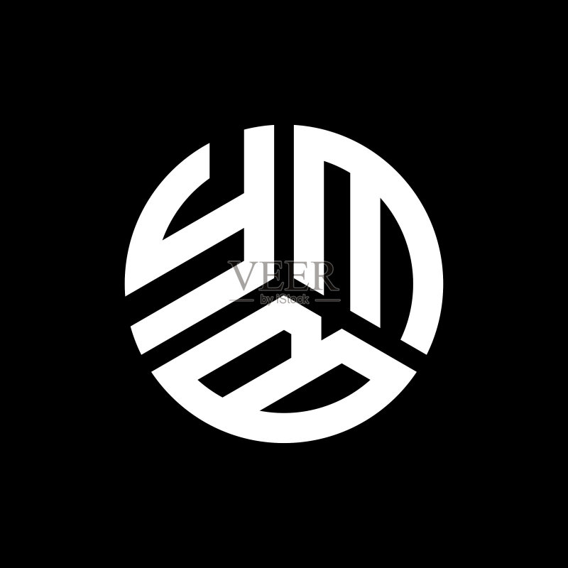 黑色背景YMB字母logo设计图标素材