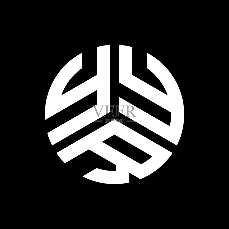 黑色背景上的YYR字母标志设计图标素材