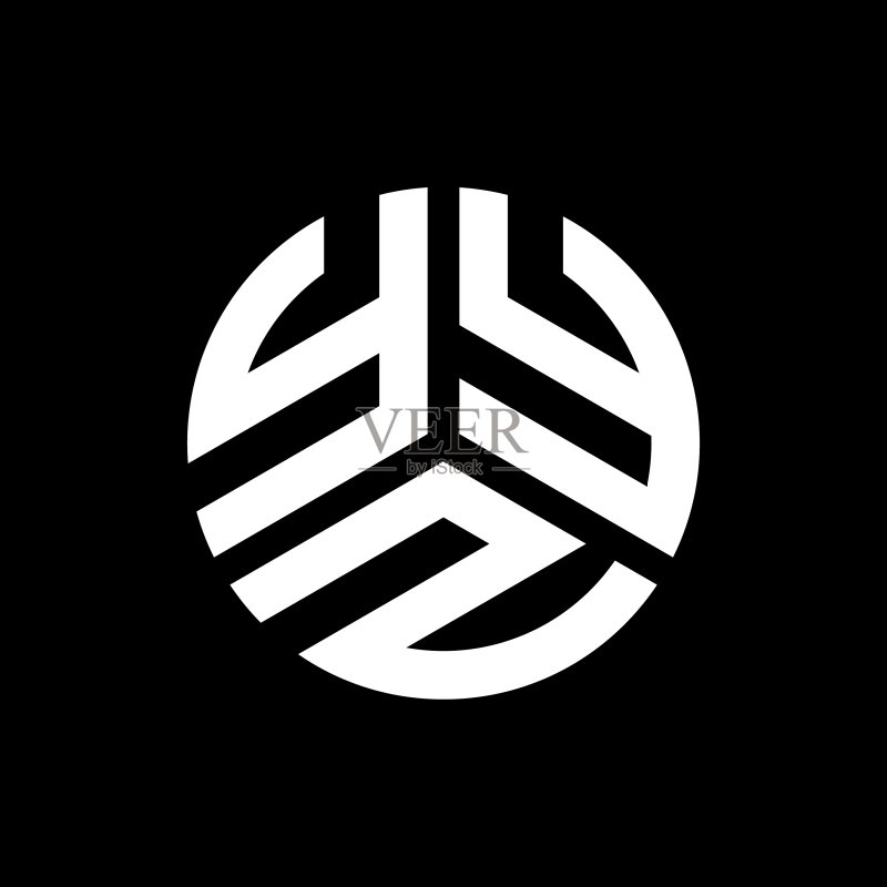 YYZ字母标志设计,黑色背景图标素材